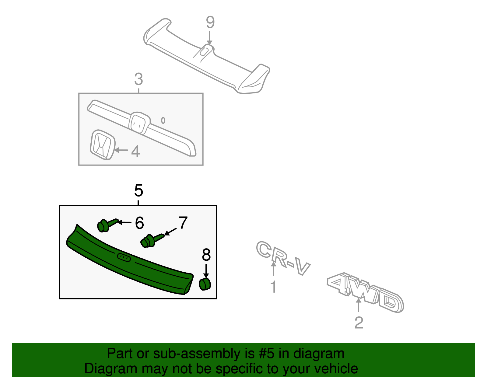 15の春　初版　帯付き HONDA FIT GP5 GP6 Genuine Rear Tail Gate Chrome Garnish Assy