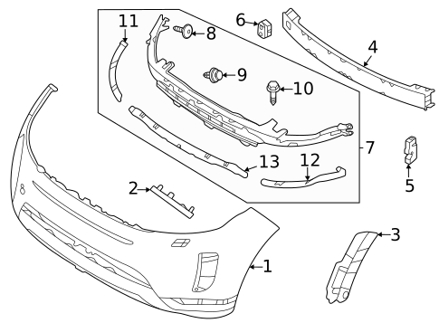Bumper & Components - Front for 2022 Land Rover Range Rover Evoque #2