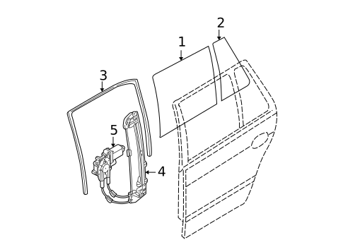 Glass - Rear Door for 2003 BMW 540i #1