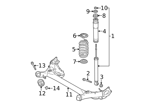Rear Suspension for 2013 Toyota Prius V #0