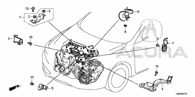 Engine Wire Harness Stay (2.4L) (2) for 2017 Acura ILX #0
