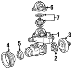 1042003201 - : Exchange Parts Kit, Water Pump for Mercedes-Benz Image