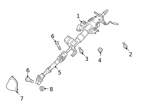 Steering Column Assembly for 2006 Kia Amanti #0