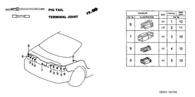 Electrical Connector (RR.) (1) for 2003 Acura RSX #0