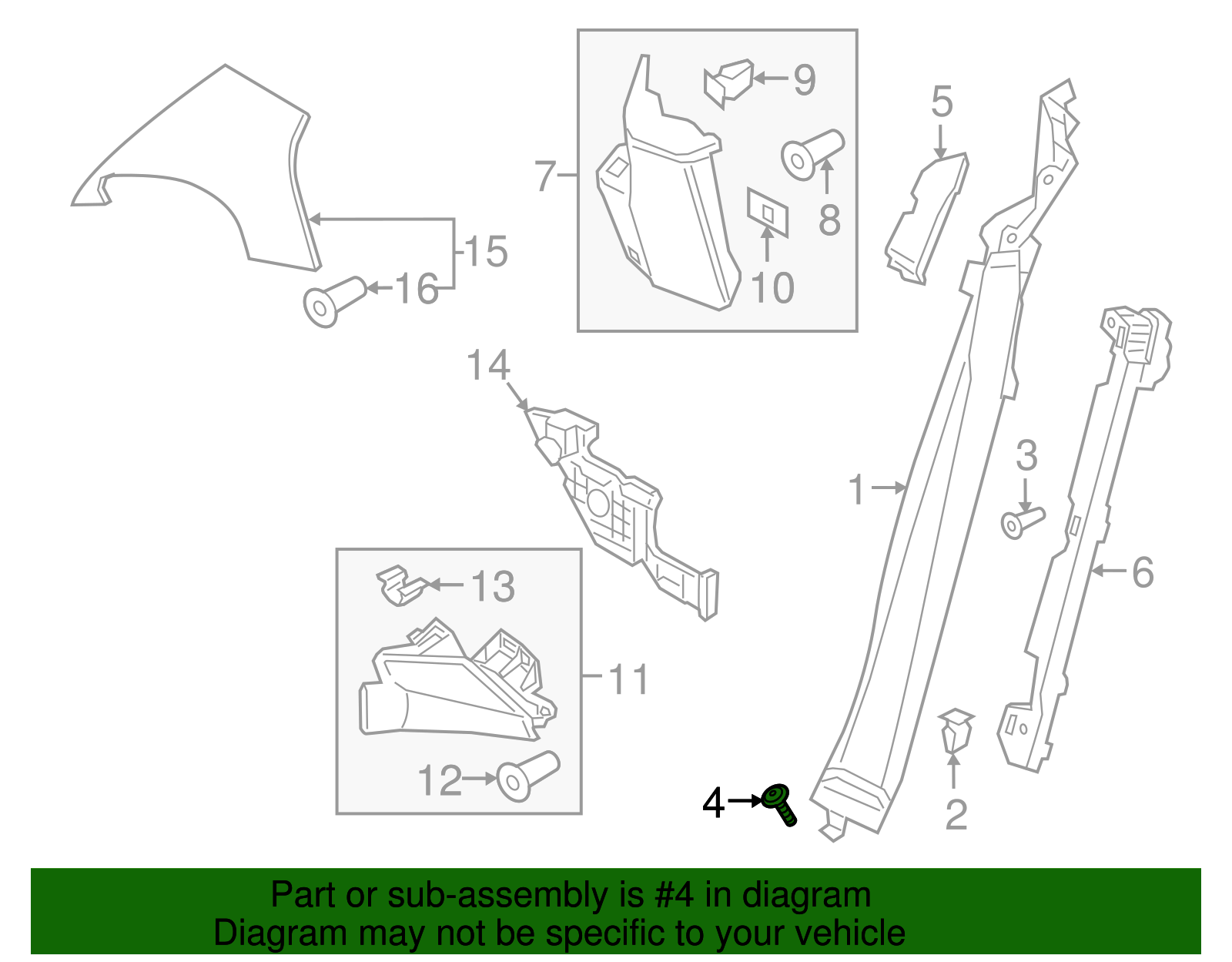 Lower Pillar Trim Screw - Porsche (N-909-446-04)