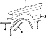1268812301 - Body: Fender for Mercedes-Benz Image