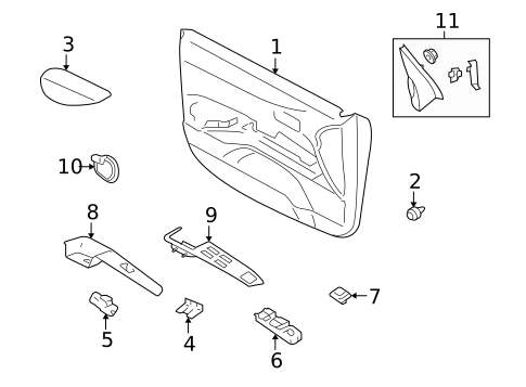 Interior Trim - Front Door for 2007 Mitsubishi Outlander #3