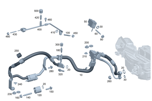 2438307900 - Heating and Ventilation: Refrigerant Line for Mercedes-Benz Image image