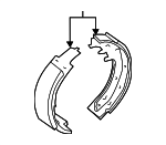 D4060CA01A - Brakes: Park Brake Shoes for Nissan: GT-R, Murano, Pathfinder, Quest Image
