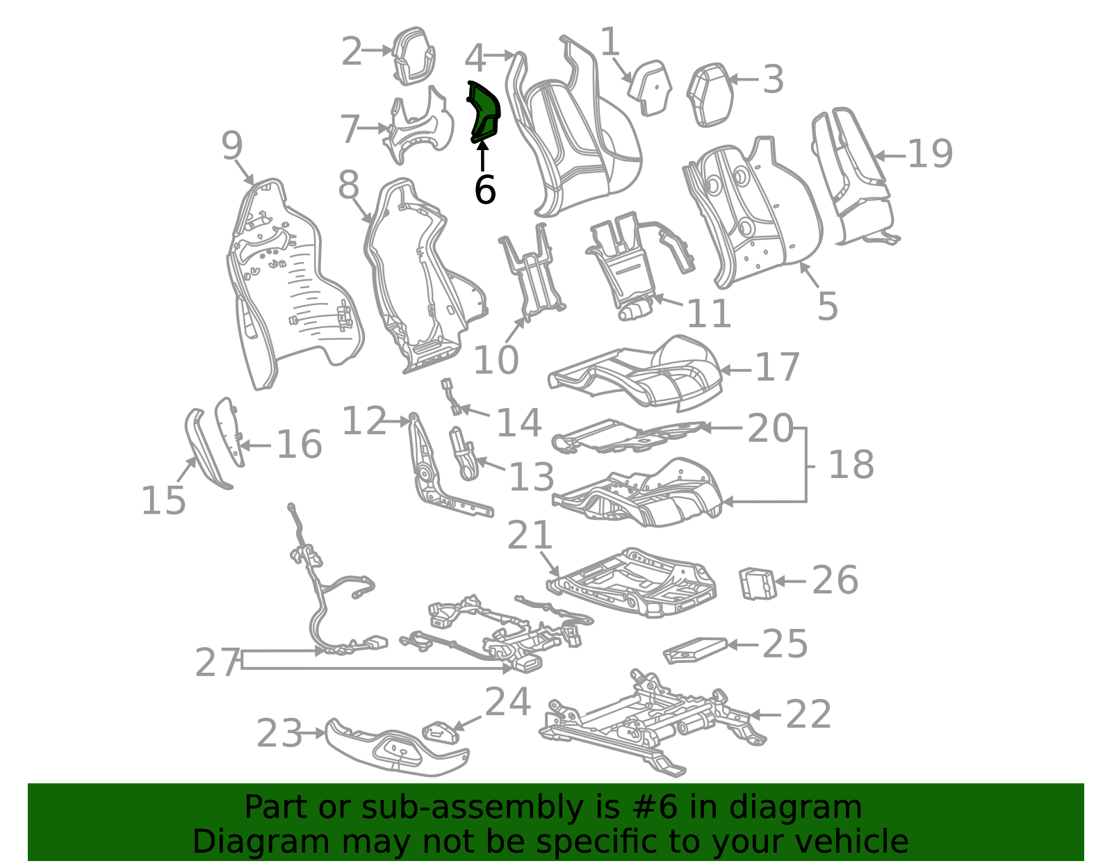2020-2026 Chevrolet Corvette Seat Trim Panel 84933954 GM ...