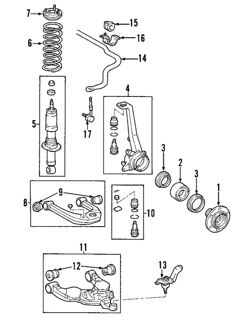A-Premius 12Pc Front Suspension Kit Upper Lower Control Arm With Ball - View #4