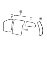 1DA06LTUAJ - Body Sheet Metal Except Doors: Rear Door Opening Weatherstrip, Right &amp; Left for Mopar Image