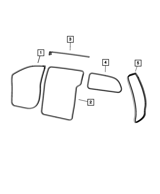 1DA06LTUAJ - : Rear Door Opening Weatherstrip for Mopar Image