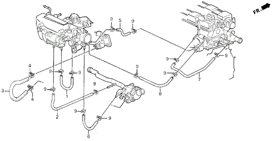 Water Hose (1) for 1992 Acura Integra #0