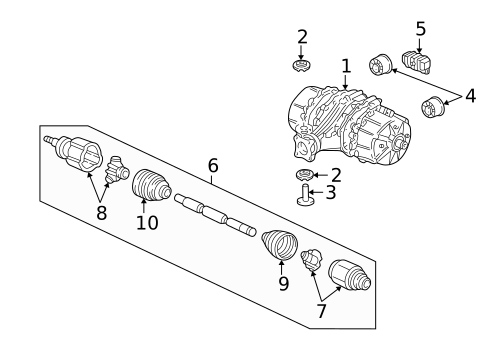 Axle & Differential for 2002 Acura MDX #0