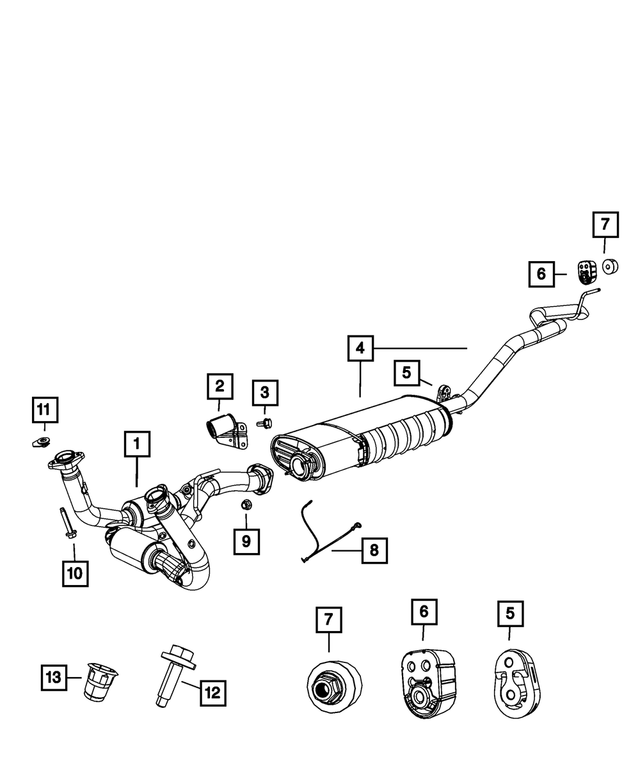 52124344AC - Exhaust: Exhaust Pipe And Converter for Mopar Image