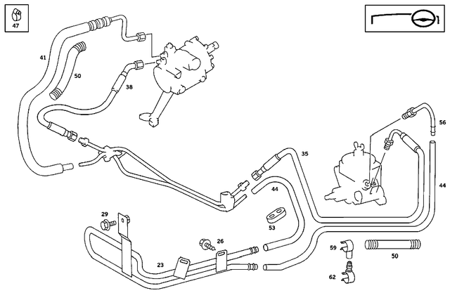 1244663181 - Steering: Hose for Mercedes-Benz Image image