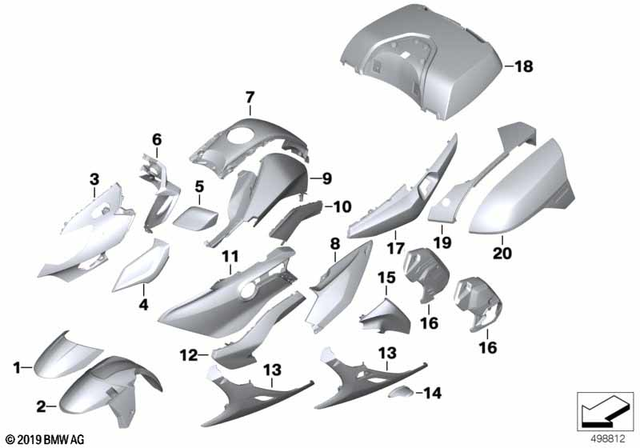 46618561294 - Body Equipment: Front Wheel Cover, Rear - Monolith met for BMW-Motorrad Image image