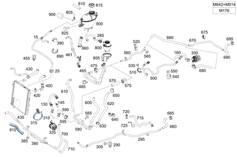 Expansion Tank, Mounting and Hoses for 2018 Mercedes-Benz G550 4x4 #0