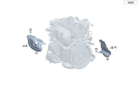 Shielding and Damping to Engine, Transmission, Front Axle Differential for 2020 Mercedes-Benz GLA250 #0