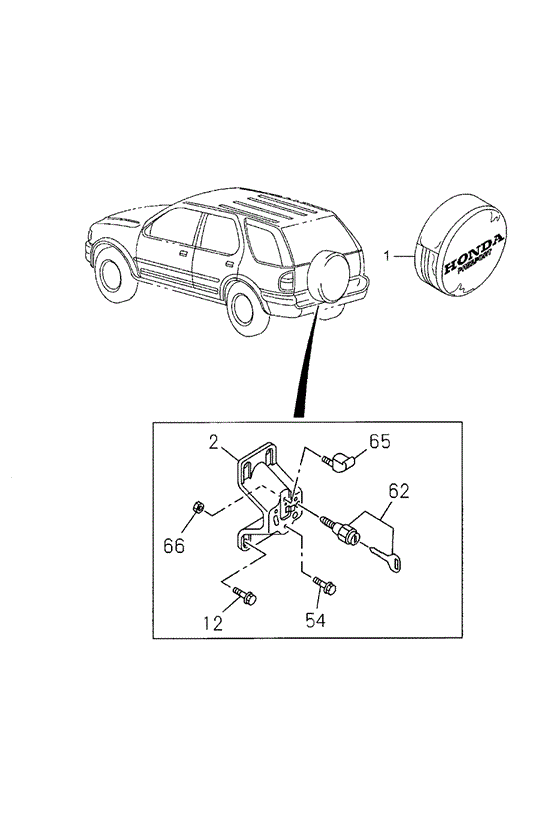 Spare Tire Cover for 2002 Honda Passport #0