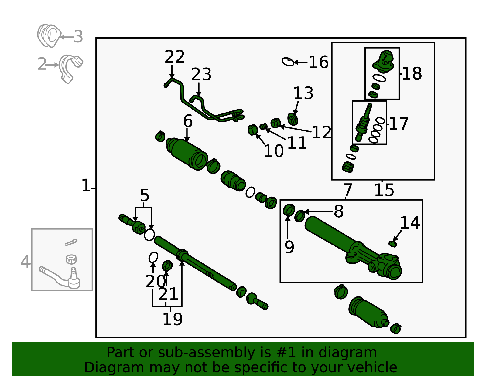 1995-2004 Toyota Power Steering Gear Assembly 44250-35042