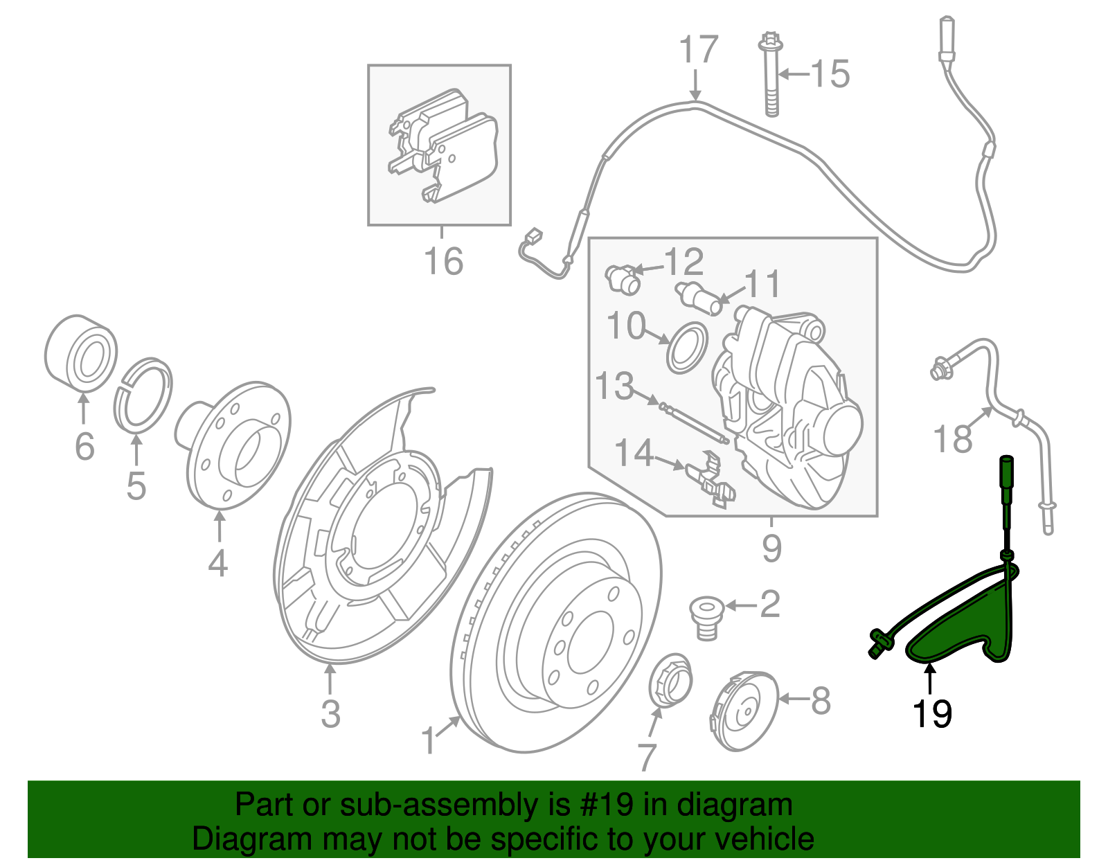 34526884421 - 2012-2021 BMW Rear Speed Sensor (34-52-6-884