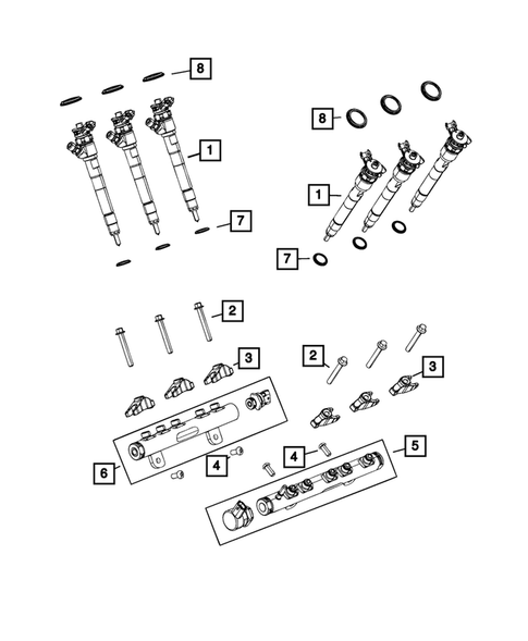 Fuel Rail and Injectors for 2021 Jeep Wrangler #1