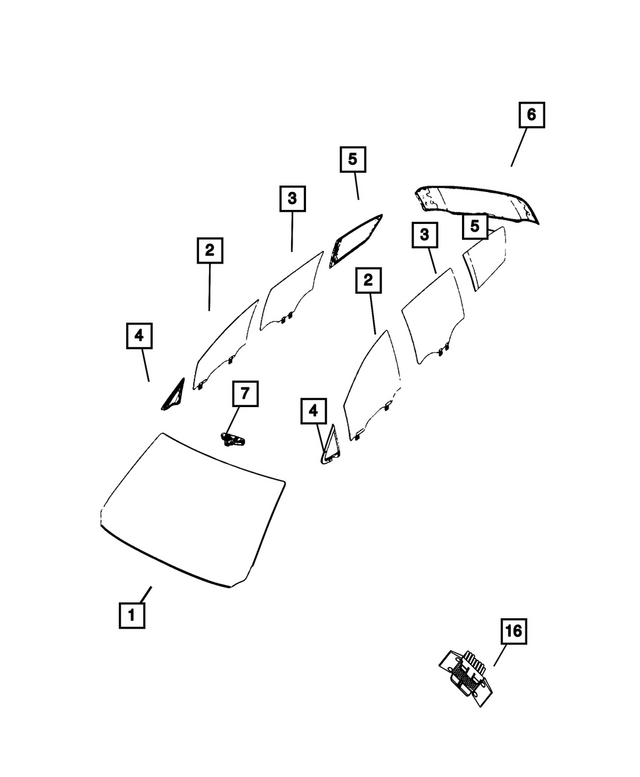 68351145AD - Glass: Windshield for Mopar Image image