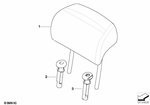 52207238927 - Seats: Headrest Leather for BMW: 525i, 525xi, 528i, 528xi, 530i, 530xi, 535i, 535xi, 545i, 550i Image image