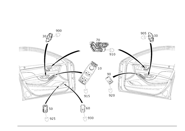 2229059608 - Electrical System: Switch Block for Mercedes-Benz: Maybach S550, Maybach S560, Maybach S600, Maybach S650, S450, S550, S550e, S560, S600, S63 AMG, S65 AMG Image image
