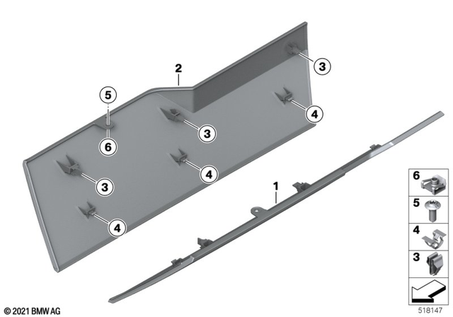 46637105293 - Frame and Mounting Parts: Cover, Footboard Left - Rohteil/blank for BMW-Motorrad Image