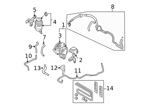Pump & Hoses for 2009 Hyundai Tucson #0