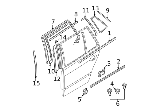 Exterior Trim - Rear Door for 1999 BMW 528i #1