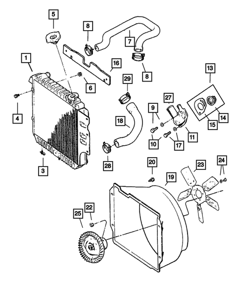 Radiator and Related Parts for 2003 Jeep Wrangler #0