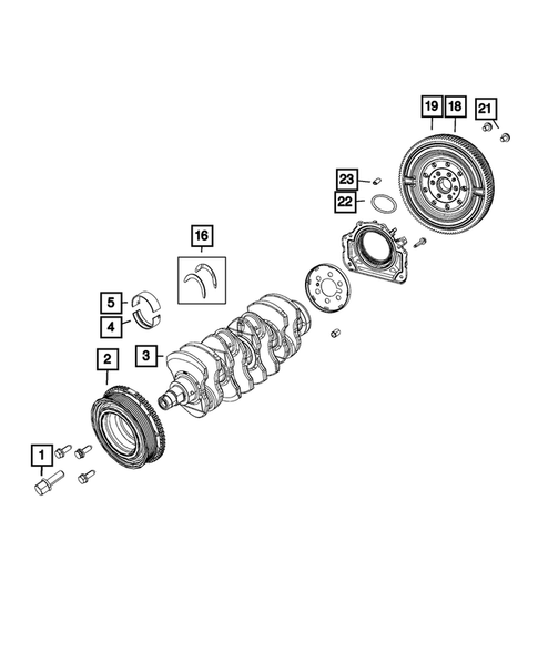 Crankshaft, Piston, Drive Plate, Flywheel, and Damper for 2021 Jeep Renegade #0