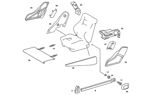 Belt Lock Mounting, Covering for 1986 Mercedes-Benz 190 E #1