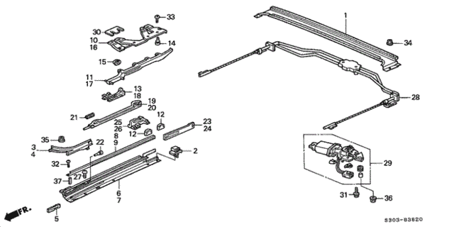 Sliding Roof Components for 1997 Honda Prelude #0
