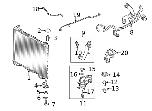 Radiator & Components for 2022 Land Rover Range Rover Sport #0