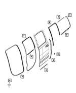 68306170AC - Doors, Door Mirrors and Related Parts: C Pillar Lower Weatherstrip, Right for Mopar Image