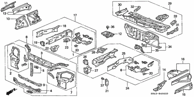Front Bulkhead for 1992 Honda Civic #0