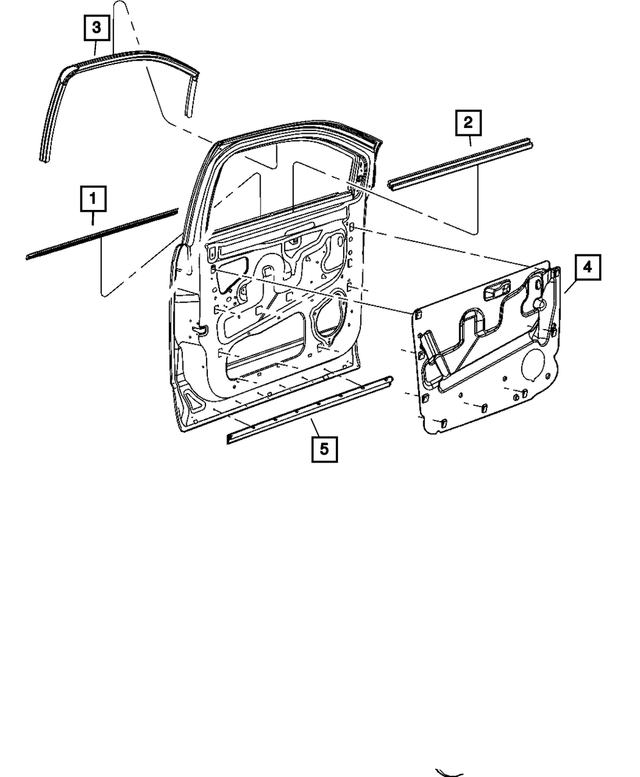 55364230AE - Doors, Door Mirrors and Related Parts: Front Door Glass Run Seal, Right for Mopar Image