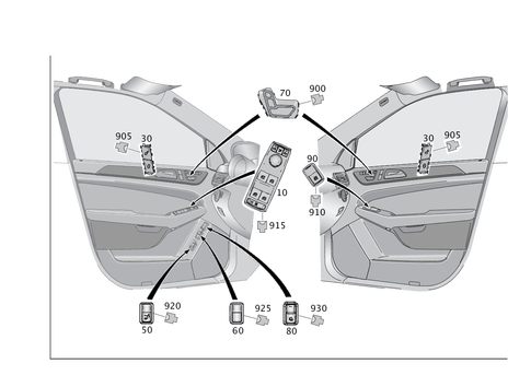 Switch in Front Door Trim for 2011 Mercedes-Benz GL350 #0