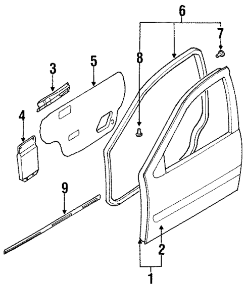 Door & Components for 1996 Nissan Maxima #0