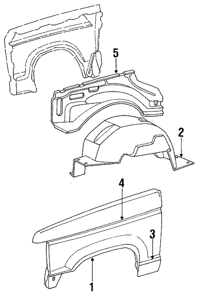 E6TZ16005A - Body: Fender for Ford: Bronco II, Ranger Image