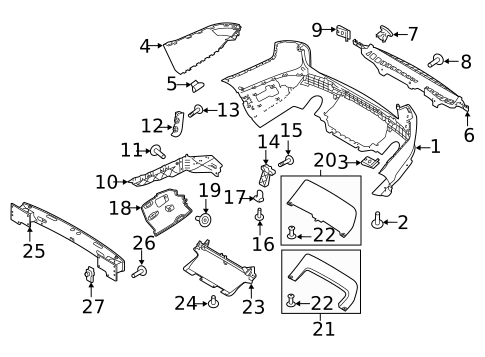 Bumper & Components - Rear for 2017 Land Rover Range Rover Sport #0
