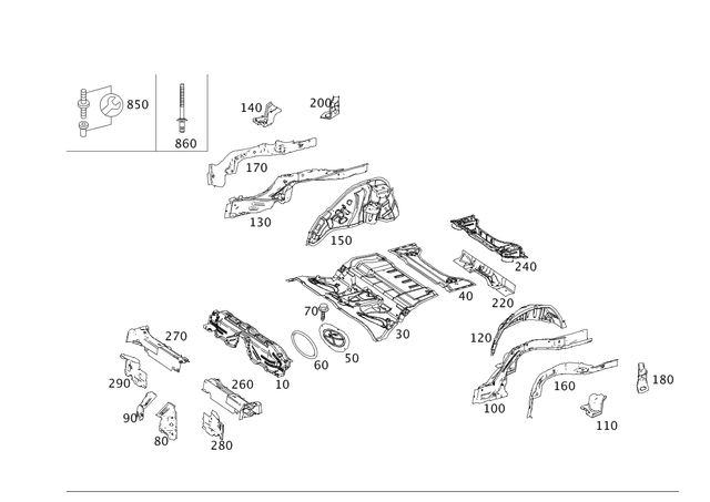2039900036 - Substructure: Hexagon Head Screw for Mercedes-Benz Image image