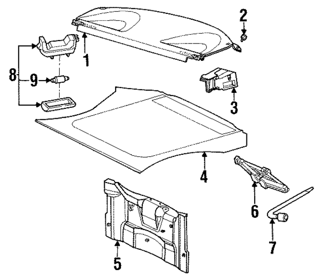 YS8Z6346668AAA - Body: Package Tray Trim for Ford Image