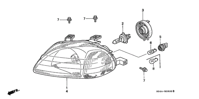 Headlight for 2000 Honda Civic #0