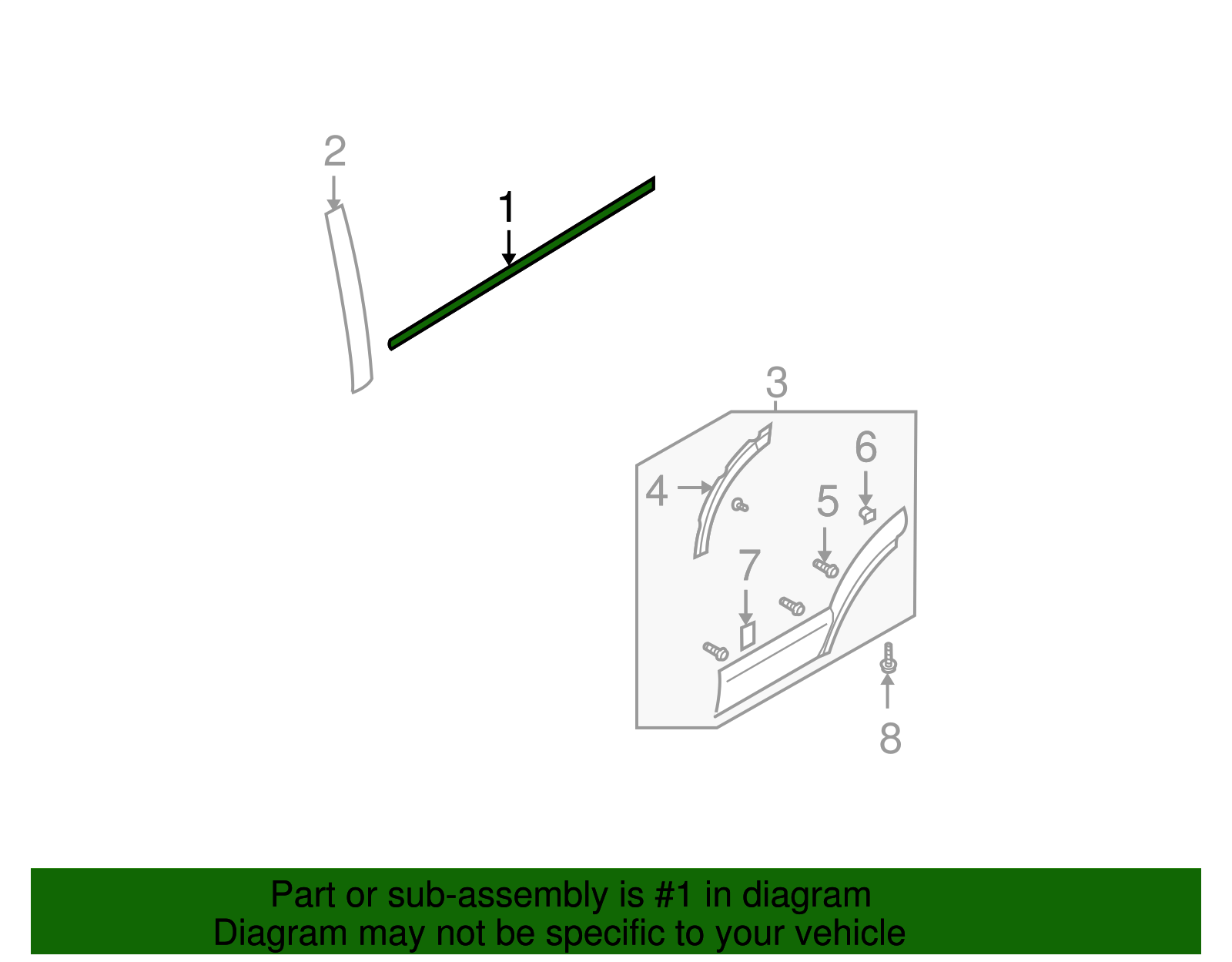 83220-3E001 - Belt Weather-Strip 2007-2009 Kia Sorento | Kia.Parts Store